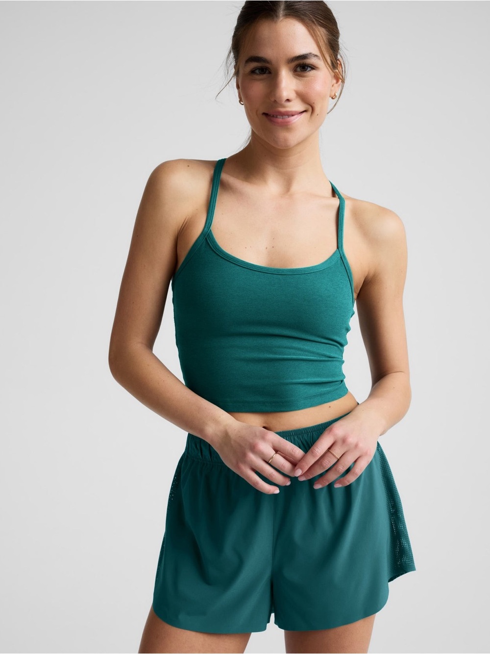 Beyond Yoga Spacedye Slim Racerback Crop Tank S Dark Green